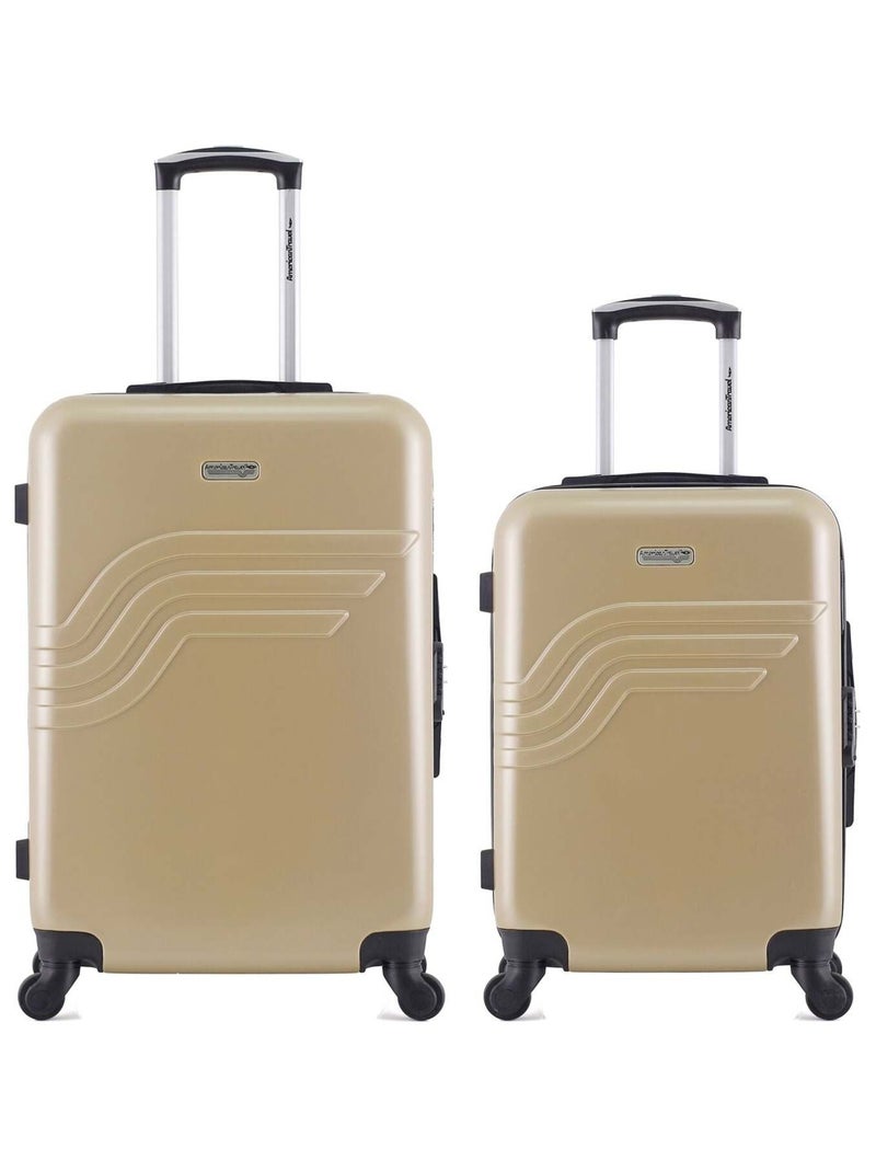 AMERICAN TRAVEL - LOT DE 2 - Valises weekend et cabine DETROIT Beige - Kiabi