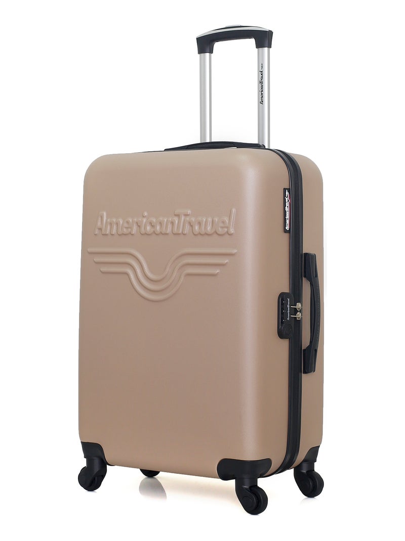 AMERICAN TRAVEL - LOT DE 2 - Valises weekend et vanity CHELSEA Beige - Kiabi