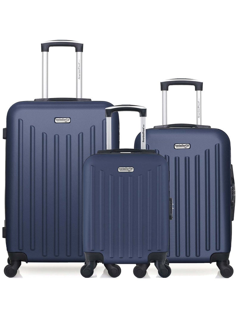 AMERICAN TRAVEL - Lot de 3 - Valise weekend, valise cabine et valise cabine XXS BROOKLYN Bleu marine - Kiabi