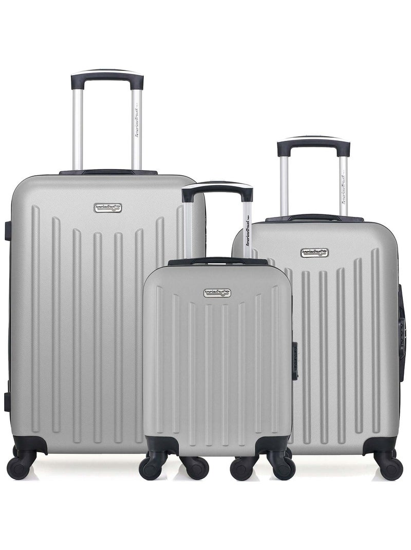 AMERICAN TRAVEL - Lot de 3 - Valise weekend, valise cabine et valise cabine XXS BROOKLYN Gris - Kiabi