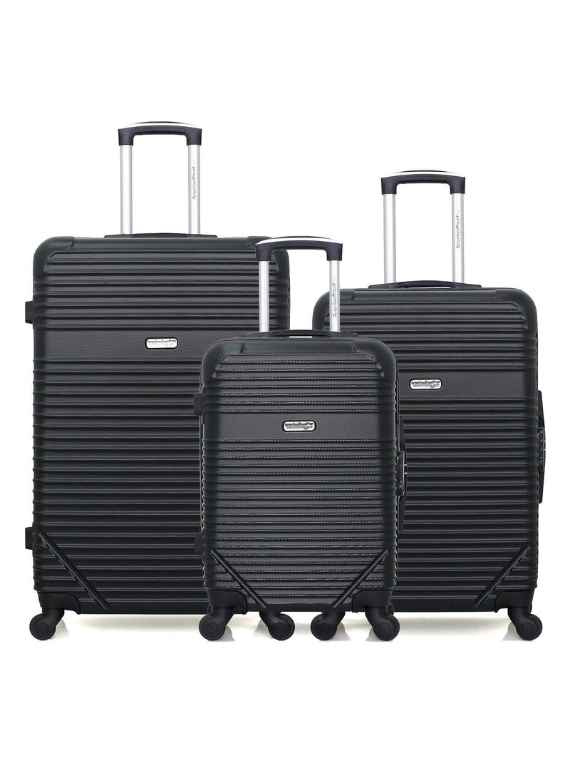 AMERICAN TRAVEL - Lot de 3 - Valises grand format, weekend et cabine MEMPHIS Noir - Kiabi