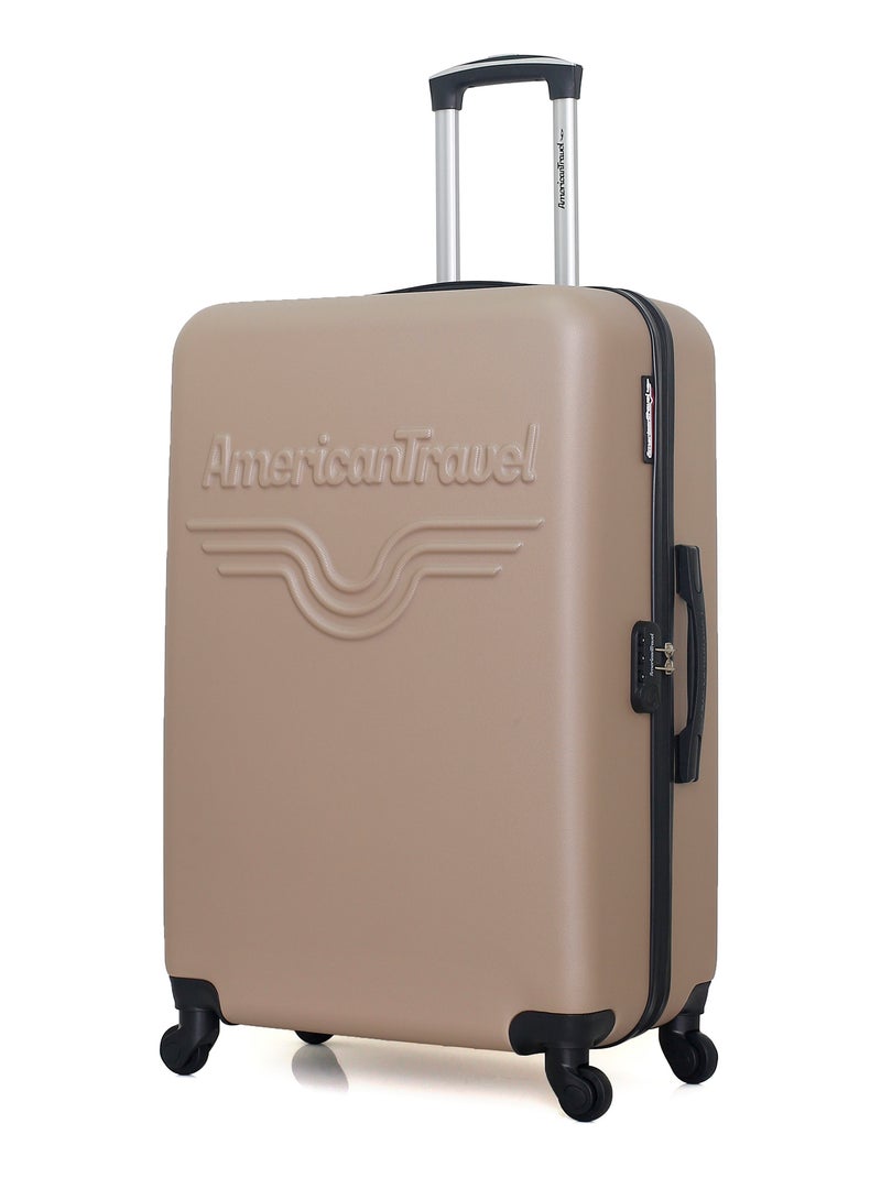 AMERICAN TRAVEL - LOT DE 4 - Valises grand format, weekend, cabine et vanity CHELSEA Beige - Kiabi