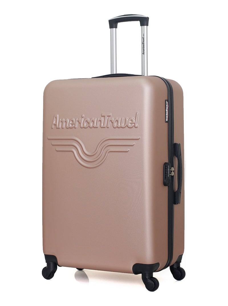 AMERICAN TRAVEL - LOT DE 4 - Valises grand format, weekend, cabine et vanity CHELSEA Rose Métal - Kiabi