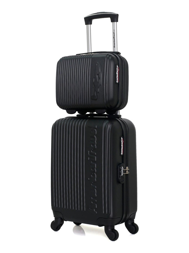 AMERICAN TRAVEL - Set de 2 Valises NASHVILLE-H 50 cm 4 Roues Noir - Kiabi