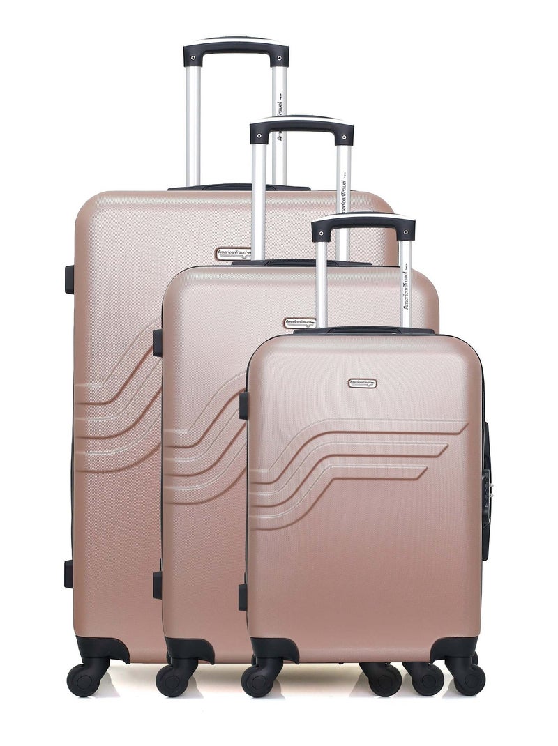 AMERICAN TRAVEL - Set de 3 ABS QUEENS 75 cm Rose clair - Kiabi