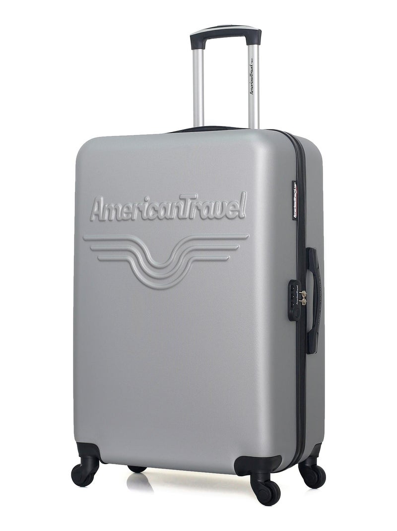 AMERICAN TRAVEL - Set de 3 Valises CHELSEA 75 cm 4 Roues Gris - Kiabi