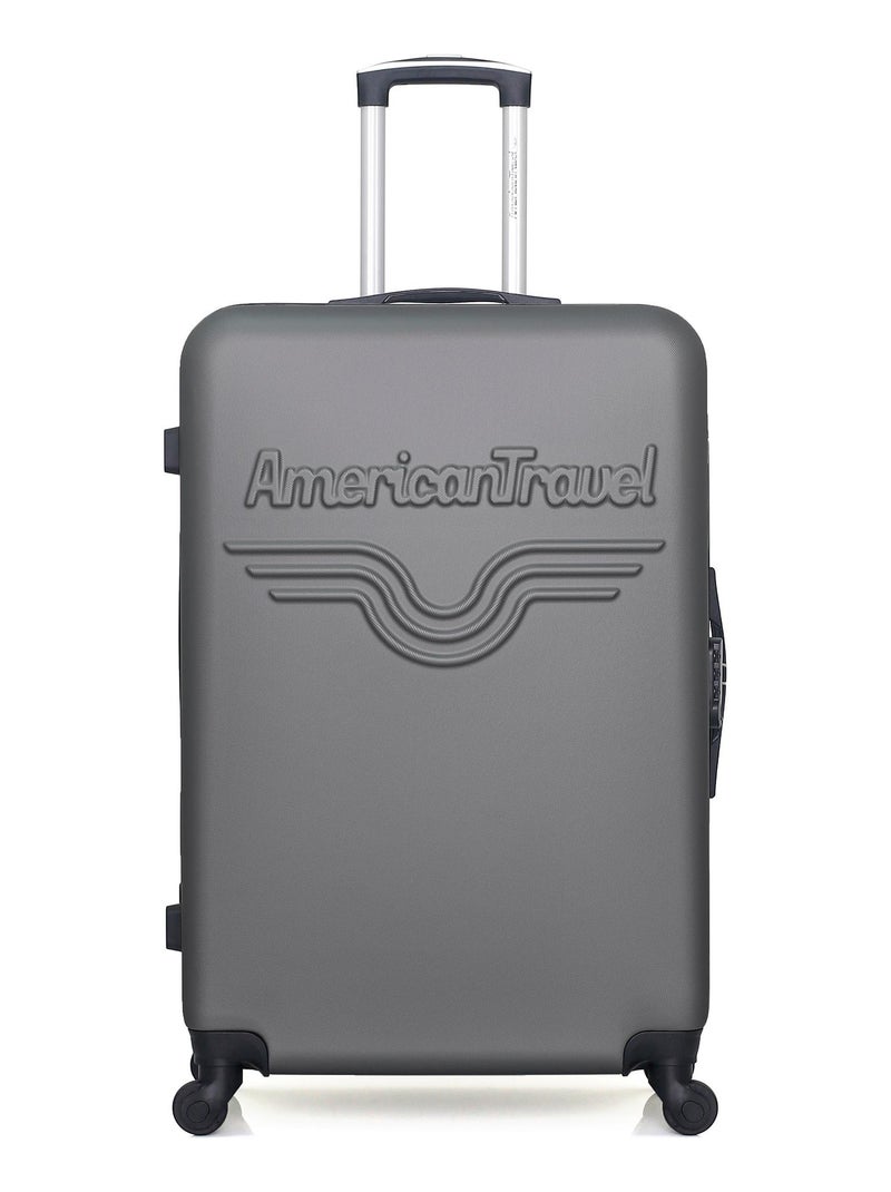 AMERICAN TRAVEL - Set de 3 Valises CHELSEA 75 cm 4 Roues Gris foncé - Kiabi