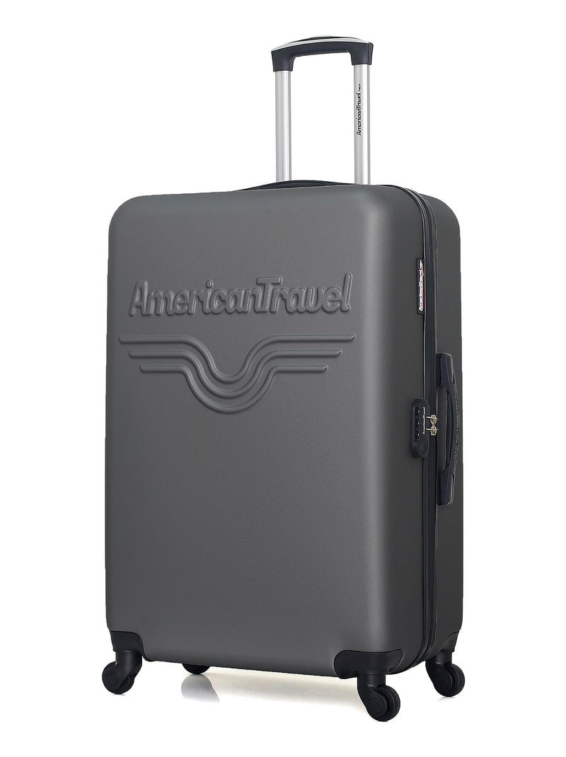 AMERICAN TRAVEL - Set de 3 Valises CHELSEA 75 cm 4 Roues Gris foncé - Kiabi