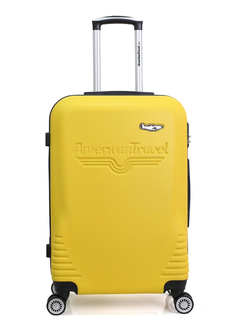 AMERICAN TRAVEL - Set de 3 Valises DC 75 cm 4 Roues Jaune - Kiabi