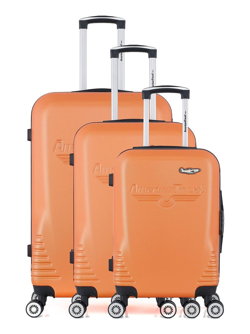 AMERICAN TRAVEL - Set de 3 Valises DC 75 cm 4 Roues Orange - Kiabi