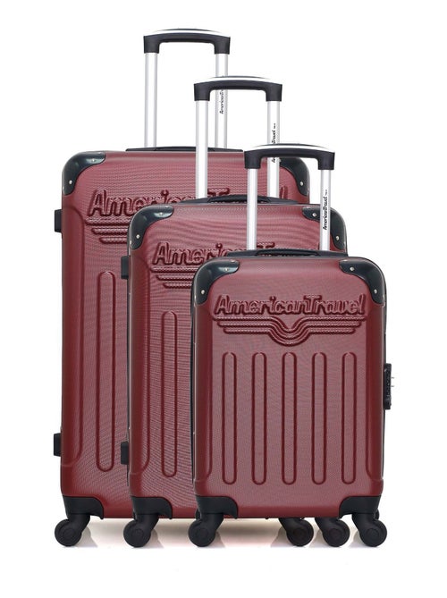 AMERICAN TRAVEL - Set de 3 Valises HARLEM-A 70 cm 4 Roues - Kiabi