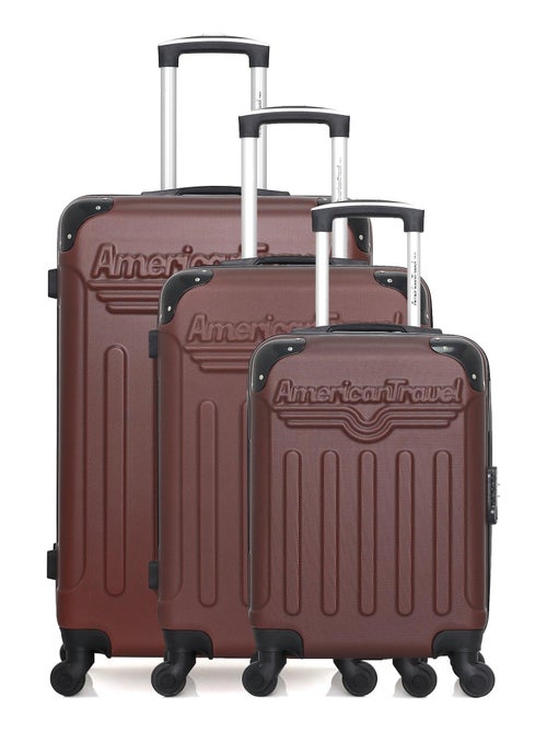 AMERICAN TRAVEL - Set de 3 Valises HARLEM-A 70 cm 4 Roues - Kiabi