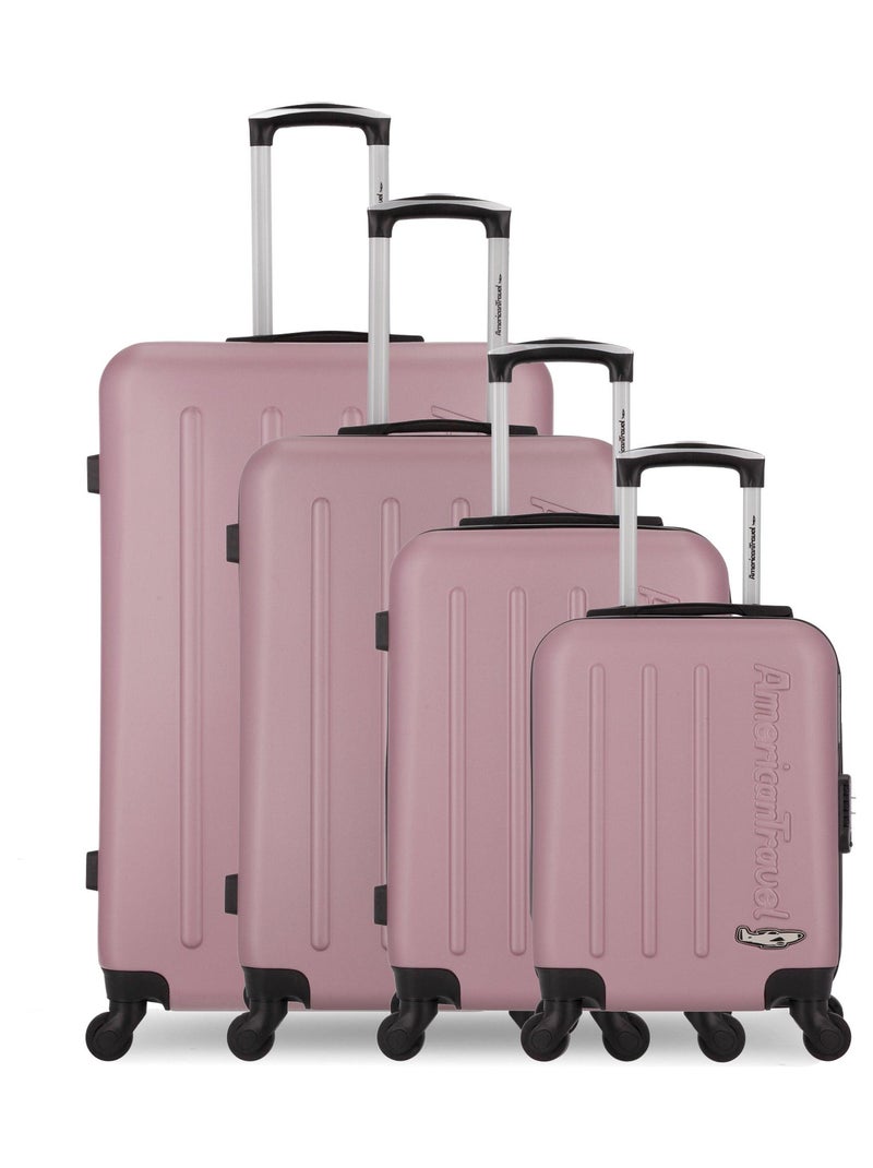 AMERICAN TRAVEL - SET DE 4 ABS BRONX M 4 ROUES Rose - Kiabi