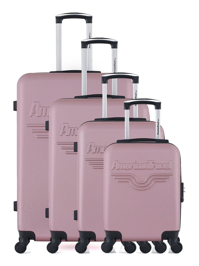 AMERICAN TRAVEL - Set de 4 Valises ABS CHELSEA-M Rose - Kiabi