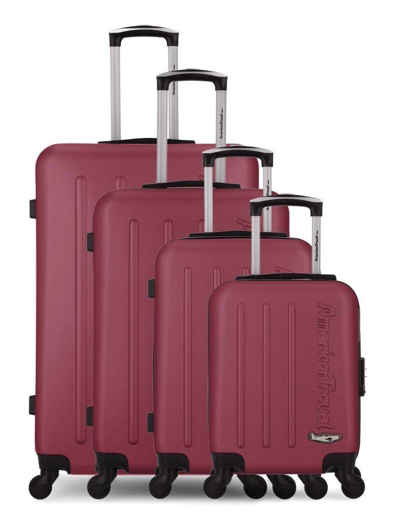 AMERICAN TRAVEL - Set de 4 Valises BRONX-M 75 cm 4 Roues Bordeaux - Kiabi