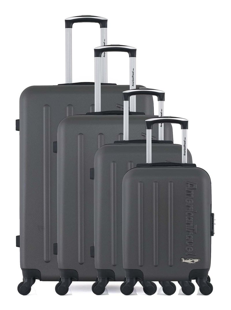 AMERICAN TRAVEL - Set de 4 Valises BRONX-M 75 cm 4 Roues Gris foncé - Kiabi