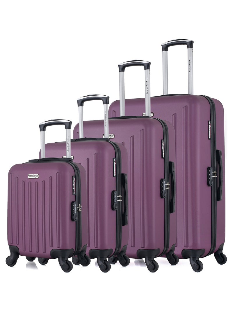 AMERICAN TRAVEL - Set de 4 Valises BROOKLYN-M 75 cm 4 Roues Prune - Kiabi