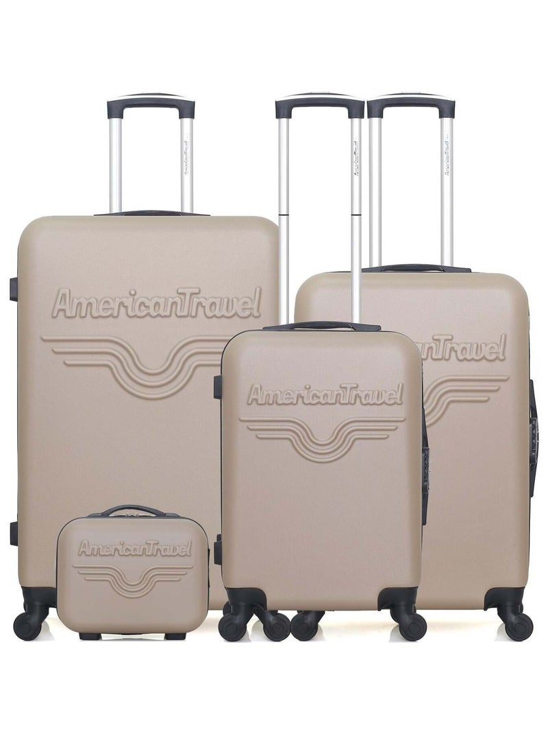 AMERICAN TRAVEL - Set de 4 Valises CHELSEA-C 75 cm 4 Roues Beige - Kiabi