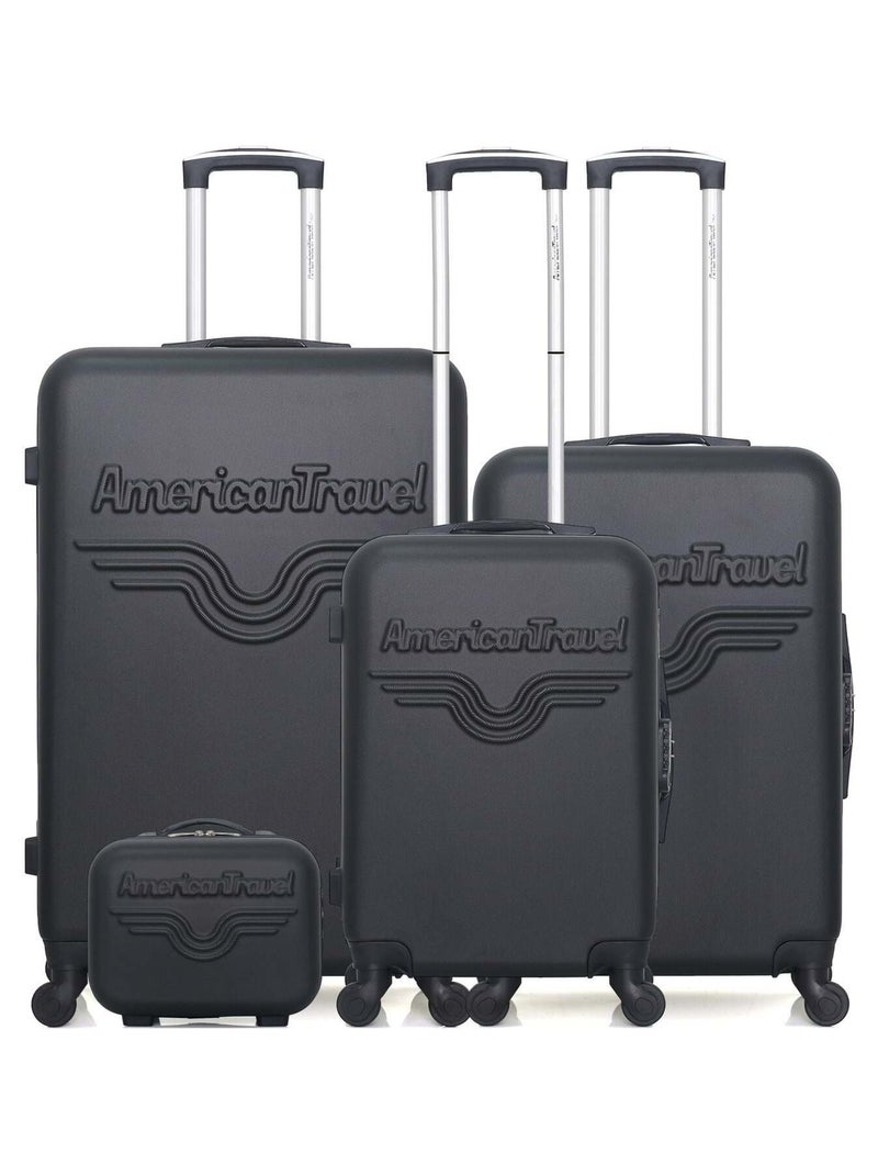 AMERICAN TRAVEL - Set de 4 Valises CHELSEA-C 75 cm 4 Roues Noir - Kiabi