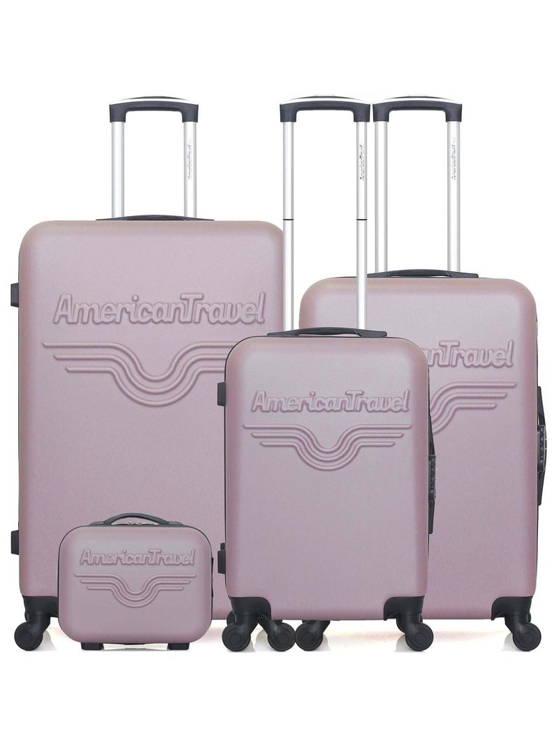 AMERICAN TRAVEL - Set de 4 Valises CHELSEA-C 75 cm 4 Roues Rose clair - Kiabi
