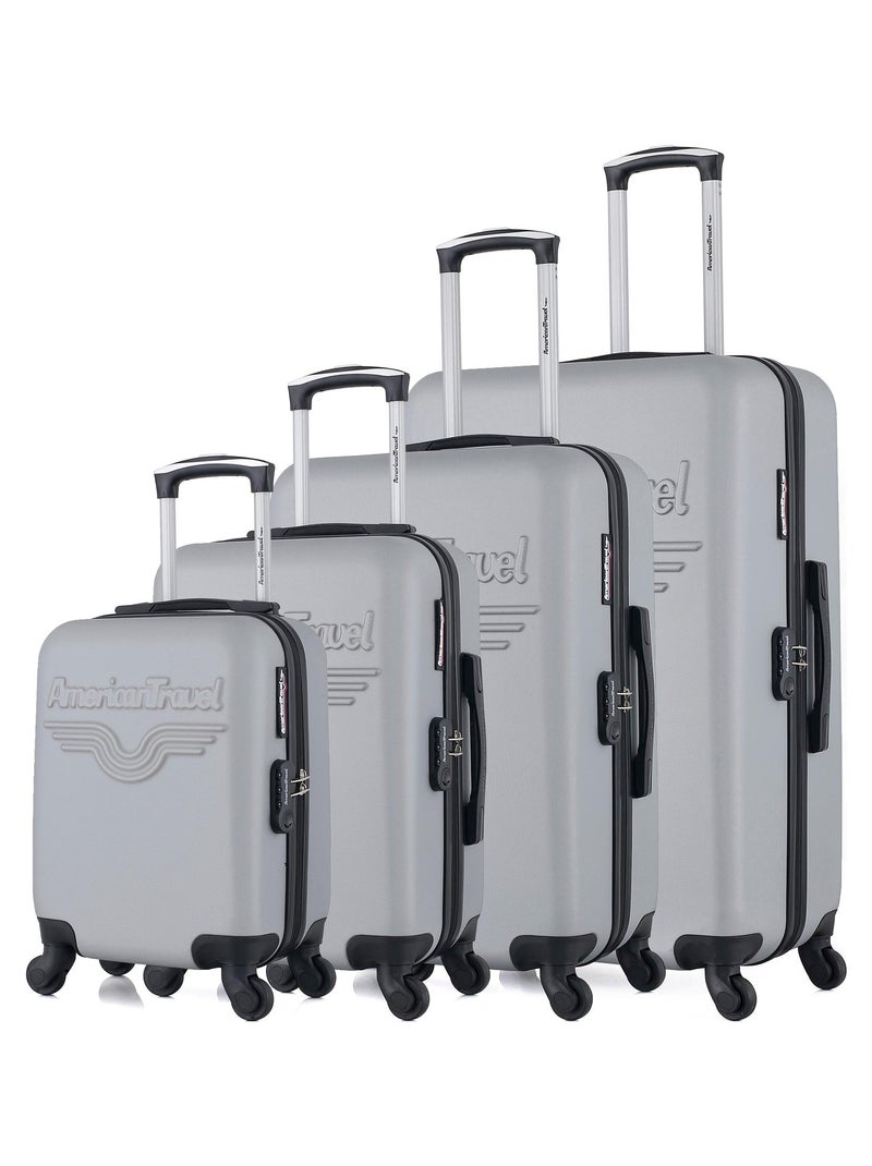 AMERICAN TRAVEL - Set de 4 Valises CHELSEA-M 75 cm 4 Roues Gris - Kiabi