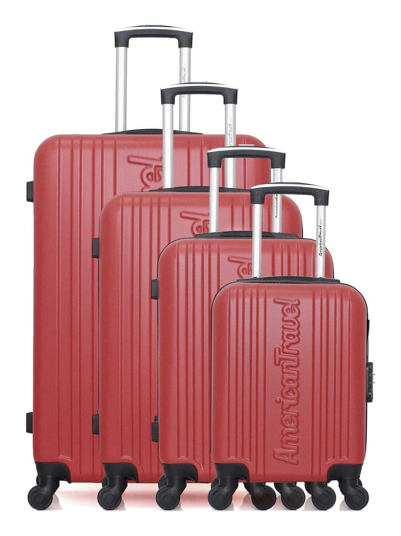 AMERICAN TRAVEL - Set de 4 Valises SPRINGFIELD-M 75 cm 4 Roues Bordeaux - Kiabi