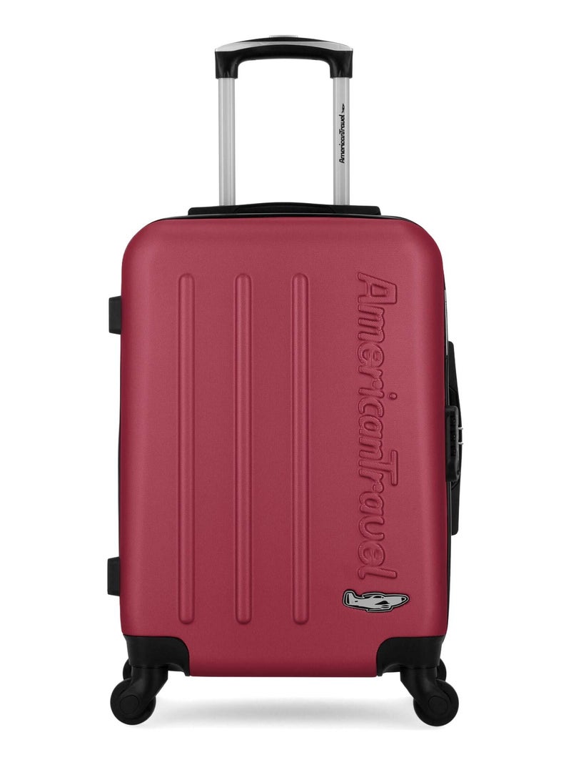 AMERICAN TRAVEL - Valise Cabine ABS BRONX 4 Roues 55 cm Bordeaux - Kiabi