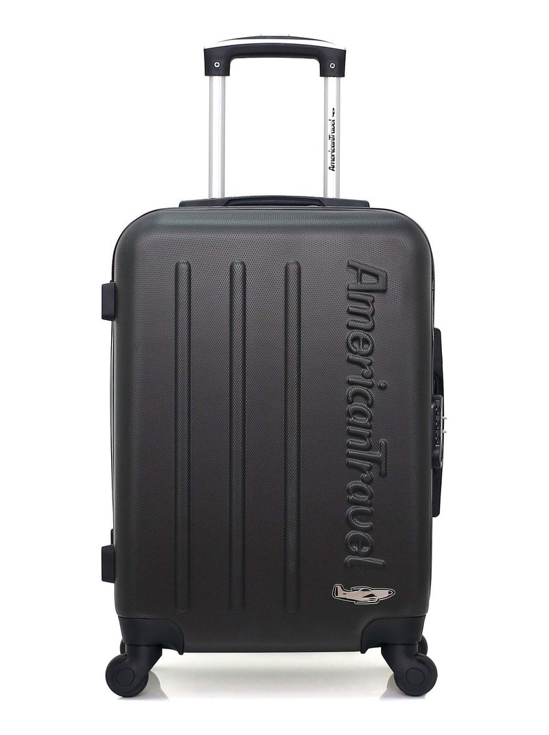 AMERICAN TRAVEL - Valise Cabine ABS BRONX 4 Roues 55 cm Gris foncé - Kiabi