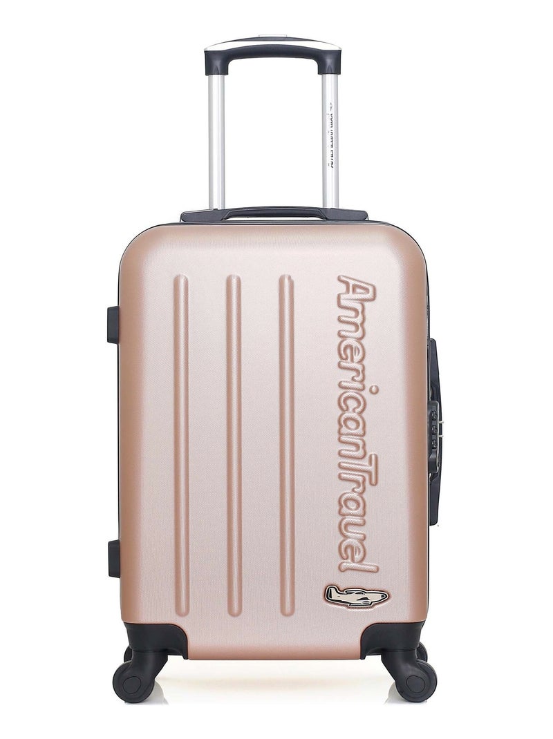 AMERICAN TRAVEL - Valise Cabine ABS BRONX 4 Roues 55 cm Rose clair - Kiabi