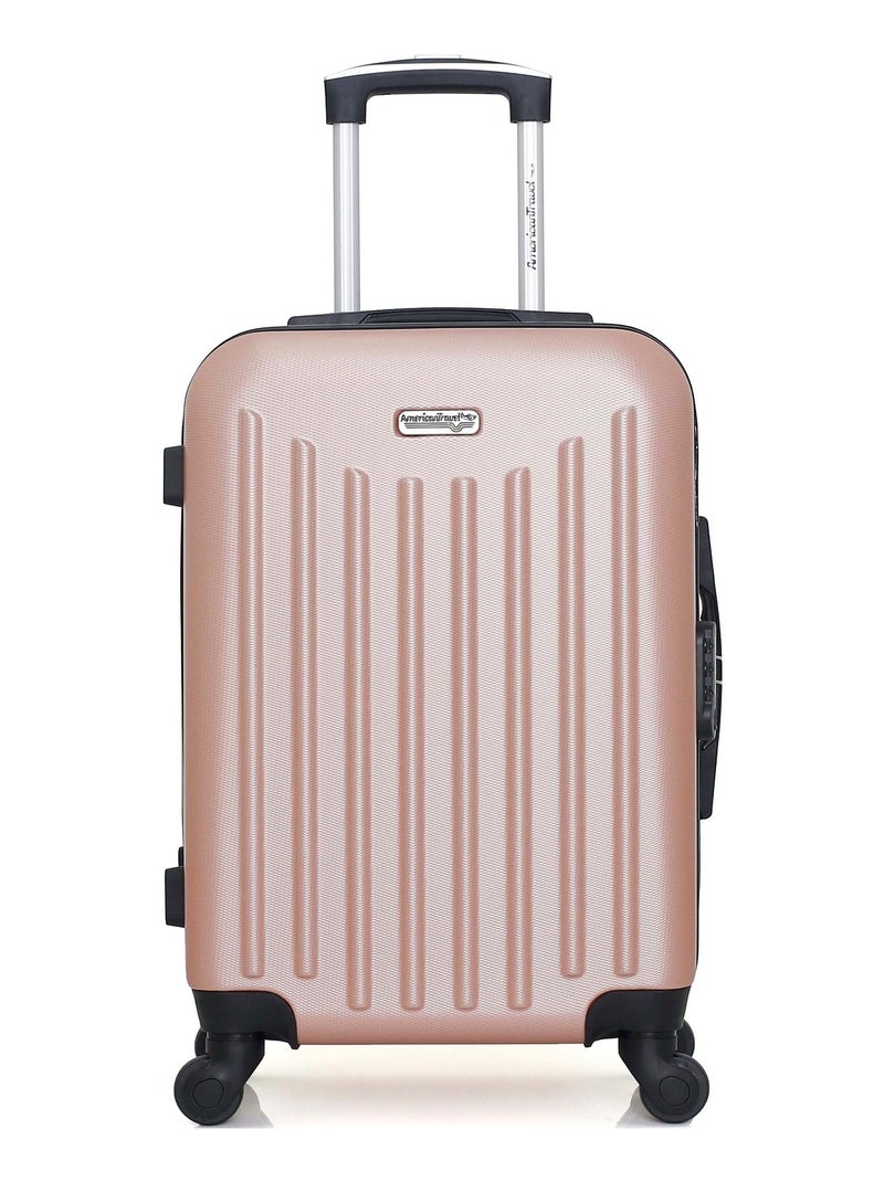 AMERICAN TRAVEL - Valise Cabine BROOKLYN 55 cm 4 Roues Rose clair - Kiabi