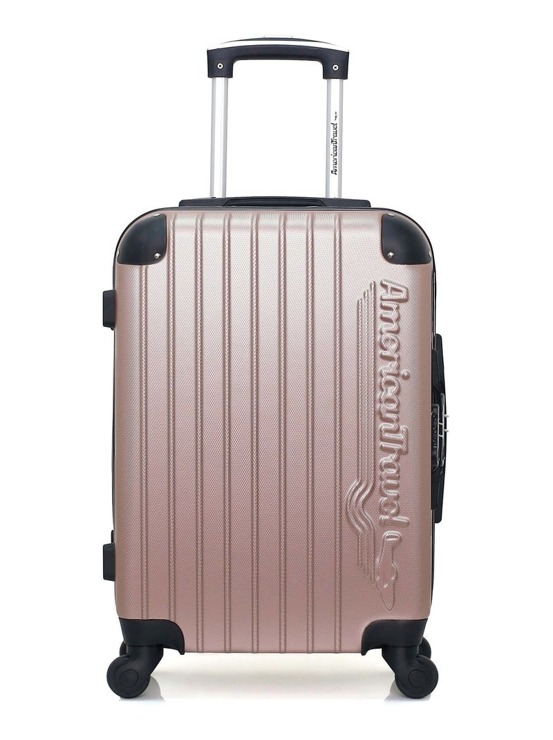 AMERICAN TRAVEL - Valise Cabine BUDAPEST 55 cm 4 Roues Rose clair - Kiabi