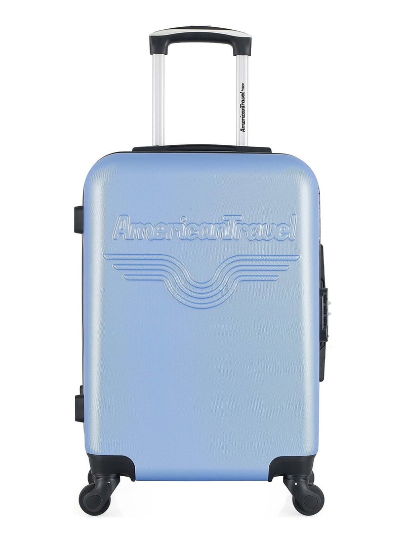 AMERICAN TRAVEL - Valise Cabine CHELSEA 55 cm 4 Roues Bleu clair - Kiabi