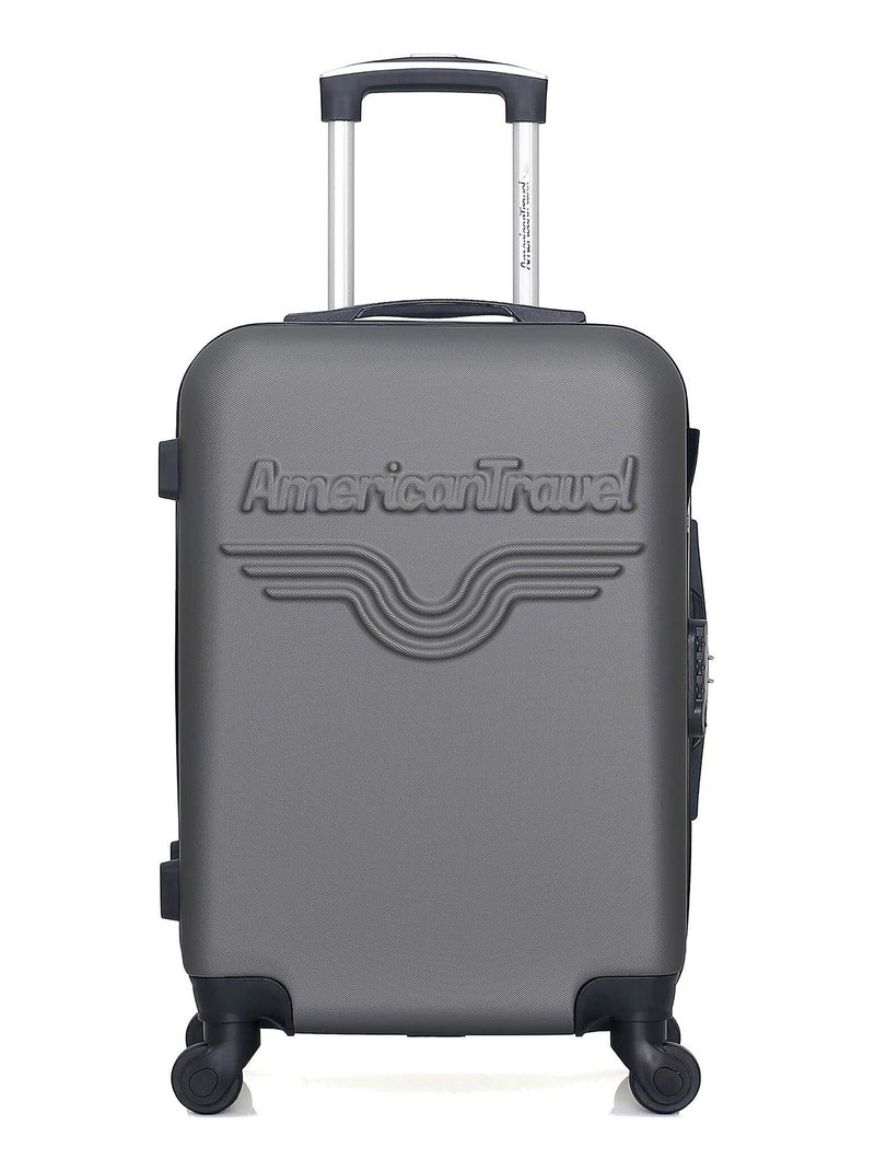 AMERICAN TRAVEL - Valise Cabine CHELSEA 55 cm 4 Roues Gris foncé - Kiabi