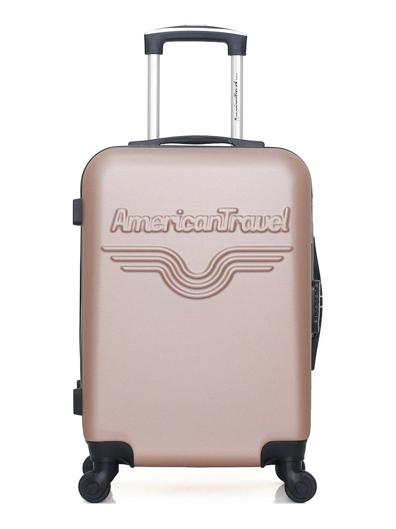 AMERICAN TRAVEL - Valise Cabine CHELSEA 55 cm 4 Roues Rose clair - Kiabi