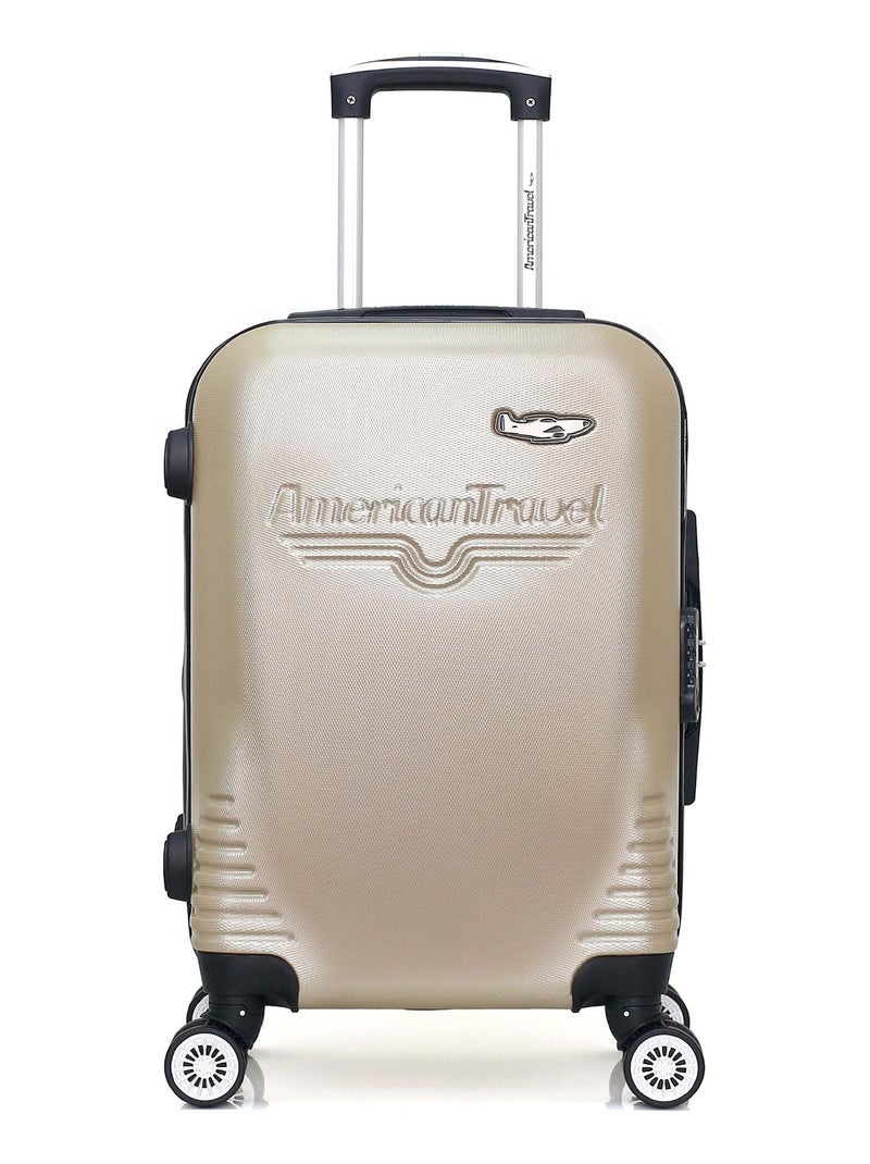 AMERICAN TRAVEL - Valise Cabine DC 55 cm 4 Roues Beige - Kiabi