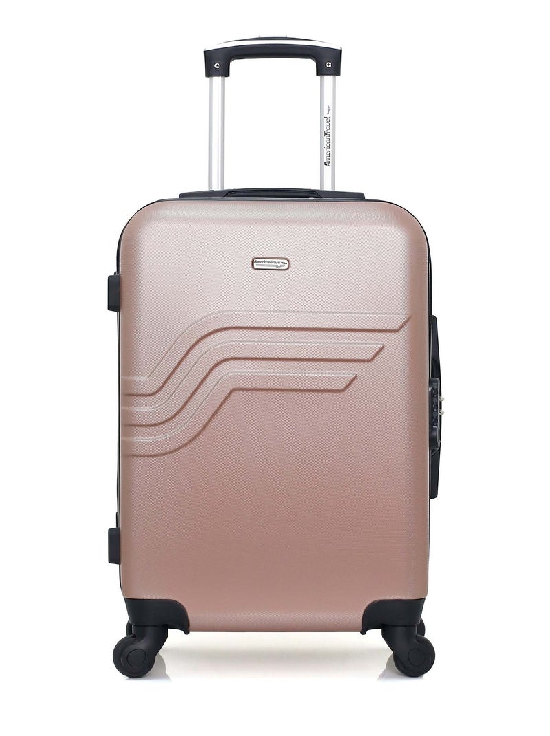 AMERICAN TRAVEL - Valise Cabine QUEENS 55 cm 4 Roues Rose clair - Kiabi
