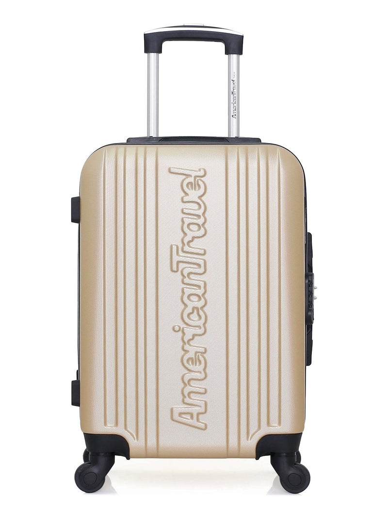 AMERICAN TRAVEL - Valise Cabine SPRINGFIELD 55 cm 4 Roues Beige - Kiabi