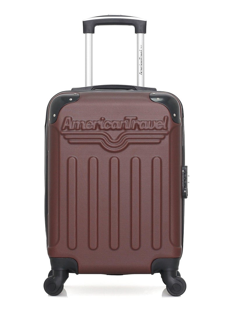 AMERICAN TRAVEL - Valise Cabine XS HARLEM-E 50 cm 4 Roues Marron foncé - Kiabi