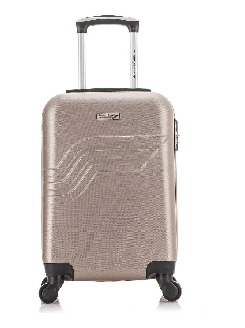 AMERICAN TRAVEL - Valise Cabine XS QUEENS-E 50 cm 4 Roues Beige - Kiabi