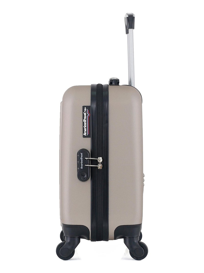 AMERICAN TRAVEL - Valise Cabine XXS BROOKLYN 46 cm 4 Roues Beige - Kiabi