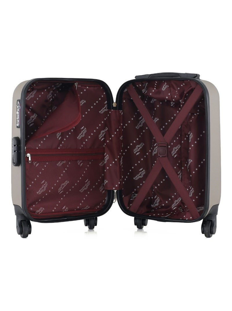 AMERICAN TRAVEL - Valise Cabine XXS CHELSEA 46 cm 4 Roues Beige - Kiabi