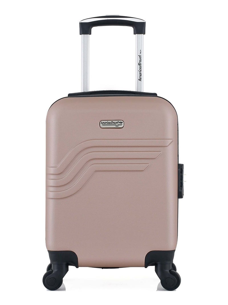 AMERICAN TRAVEL - Valise Cabine XXS QUEENS 46 cm 4 Roues Rose clair - Kiabi