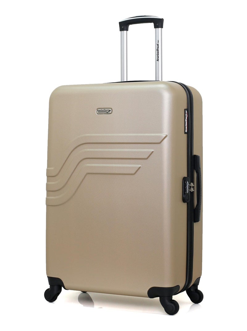 AMERICAN TRAVEL - Valise Grand Format ABS QUEENS 4 Roues 75 cm Beige - Kiabi