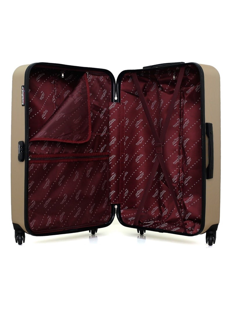 AMERICAN TRAVEL - Valise Grand Format ABS QUEENS 4 Roues 75 cm Beige - Kiabi