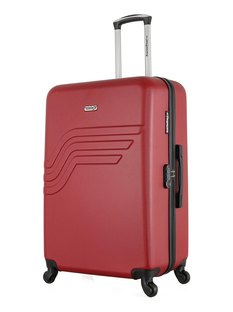 AMERICAN TRAVEL - Valise Grand Format ABS QUEENS 4 Roues 75 cm Bordeaux - Kiabi