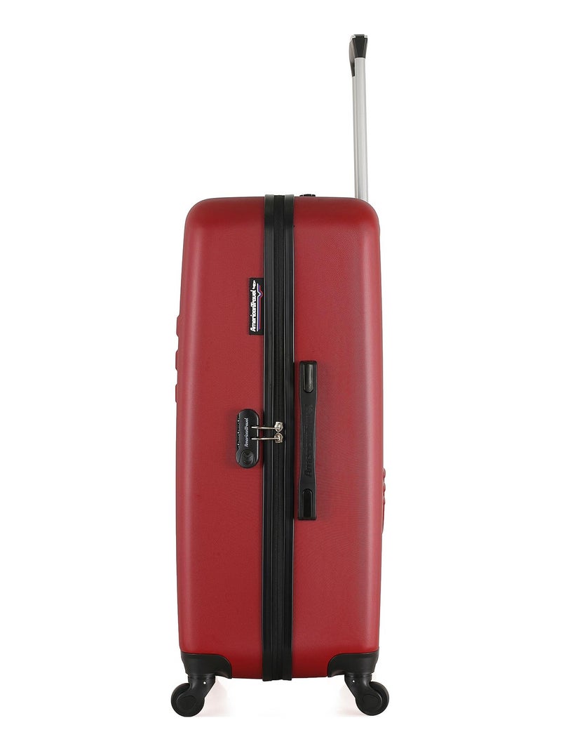 AMERICAN TRAVEL - Valise Grand Format ABS QUEENS 4 Roues 75 cm Bordeaux - Kiabi