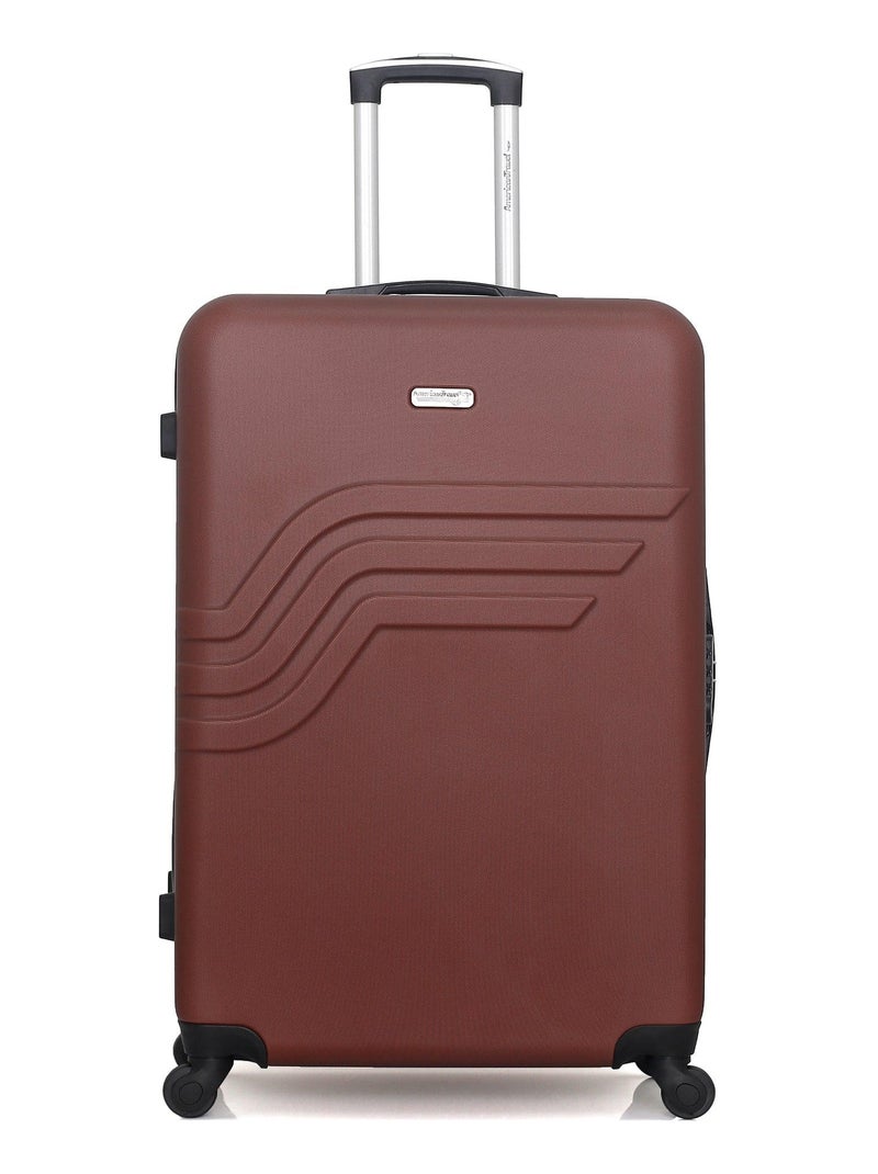 AMERICAN TRAVEL - Valise Grand Format ABS QUEENS 4 Roues 75 cm Marron foncé - Kiabi
