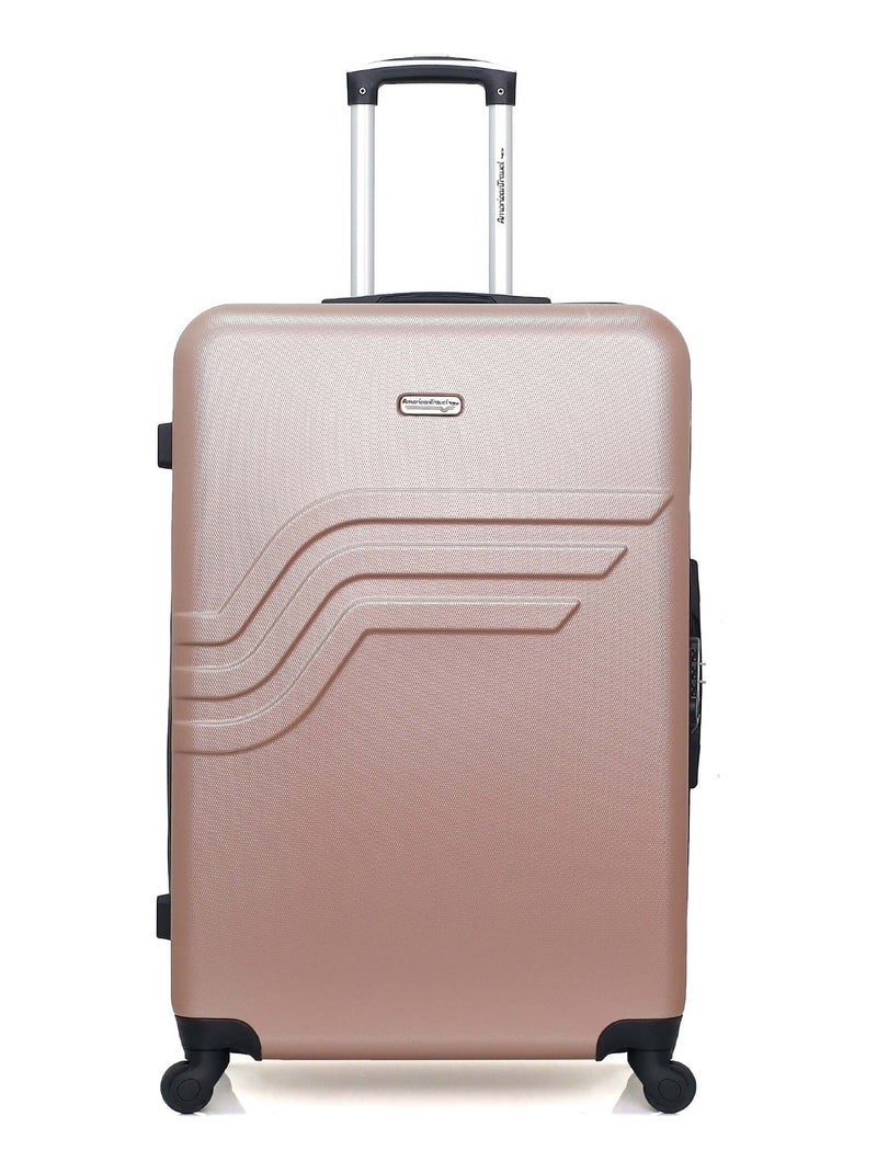 AMERICAN TRAVEL - Valise Grand Format ABS QUEENS 4 Roues 75 cm Rose clair - Kiabi