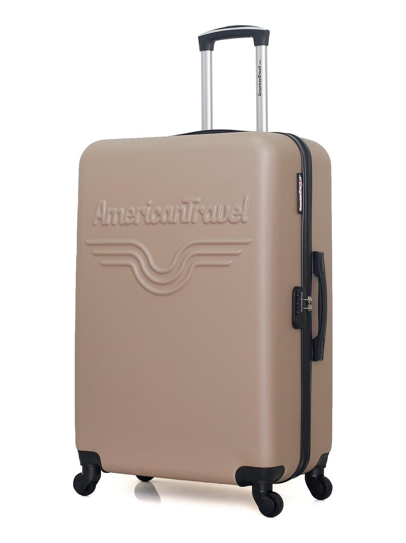 AMERICAN TRAVEL - Valise Grand Format CHELSEA 75 cm 4 Roues Beige - Kiabi