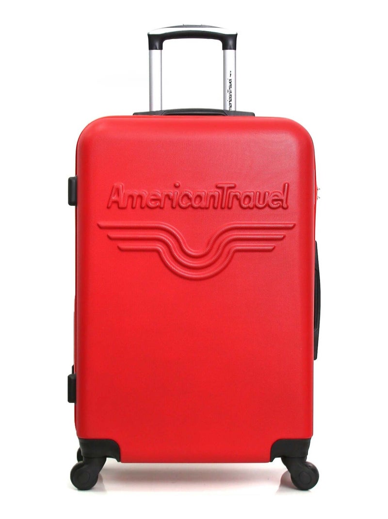 AMERICAN TRAVEL - Valise Grand Format CHELSEA 75 cm 4 Roues Rouge - Kiabi
